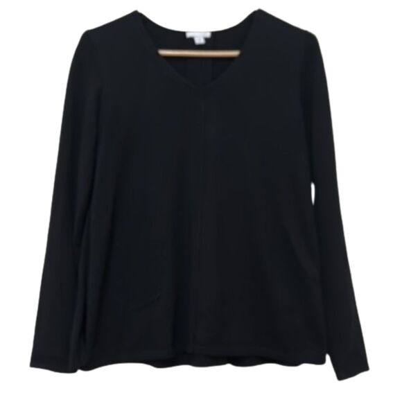 J. Jill Knit Sweater Womens XS V Neck Reversed Stitch Stretch Minimalist Cotton - Picture 1 of 9
